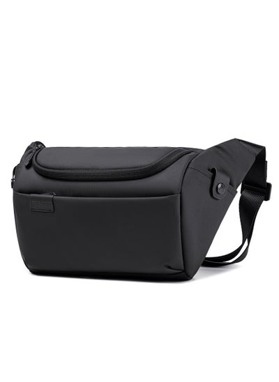 Buy Crossbody Waist Belt Bag Anti-Theft Water Repellent Chest Bag for Men Women on Shopping Travel Office Hiking Y00565 Black in UAE