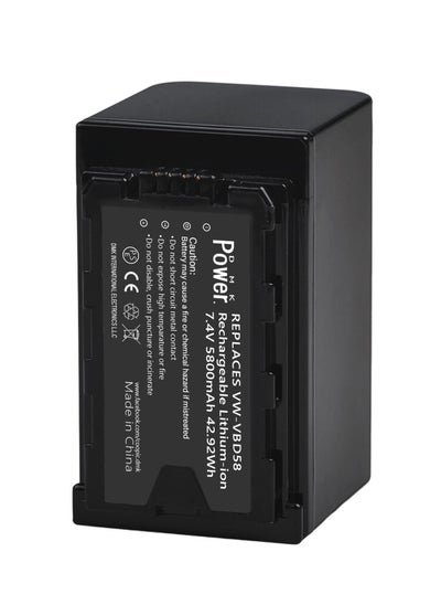 Buy DMK Power VW-VBD58 5800mAh Batteries Compatible with Panasonic AG-VBR59, BGH1, HC-X1, HC-X1500, HC-X2000, AG-CX10, AG-CX350, AG-UX180, AG-AC30, AG-UX90, AG-DVX200, HC-MDH3E, Camcorders in UAE