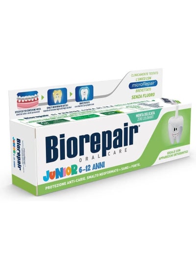 Buy Biorepair  Junior Toothpaste 6-12 Years  75 ml, Children's Toothpaste Without Fluorine, with Vitamin E, Antioxidant, for Healthy Gums, Refreshing Mint Flavor in Saudi Arabia