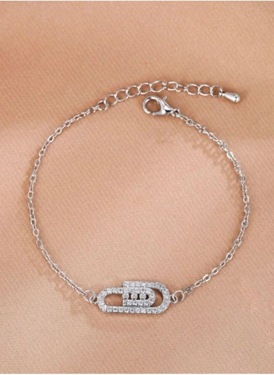 Buy Elegant Silver Plated Cubic Zircon Bracelet For Women in Saudi Arabia