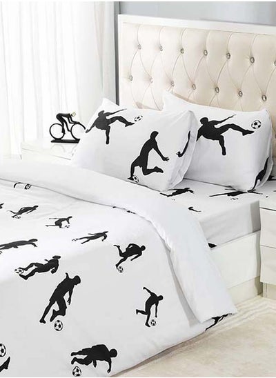 Buy Silhouette Queen-Sized Duvet Cover Set, White - 200x200 cm in UAE