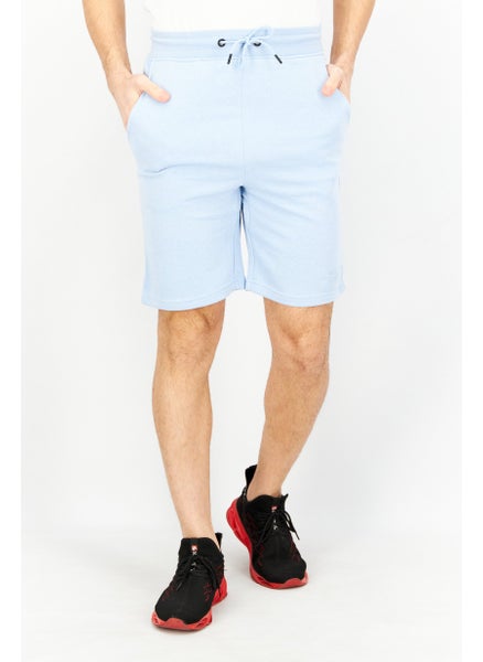 Buy Men Brand Logo Drawstring Short, Light Blue in Saudi Arabia