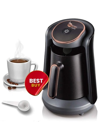 Buy Coffee Pot Automatic Turkish Coffee Maker Machine Cordless Electric Coffee Maker For Office Home Café Portable Travel Kettle For Easy Coffee Making Maker Pot Café Machine Black/Rose Gold Single in UAE