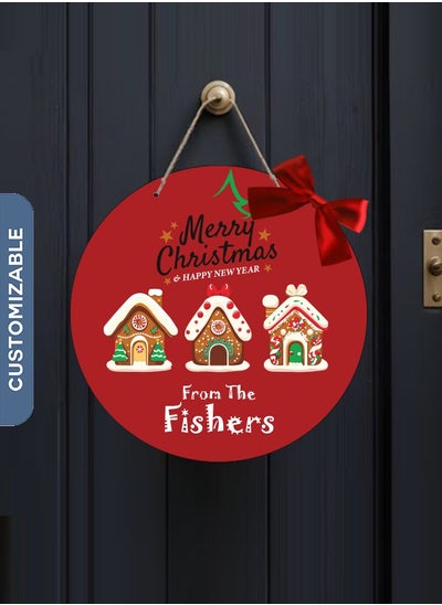 Buy Personalised Christmas Door Sign - Unique Christmas Home Decor with Custom Name in UAE