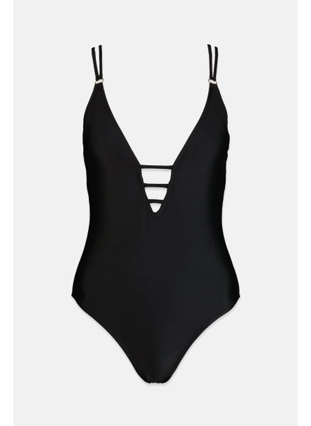 اشتري Women One Piece Strappy Swimwear, Black في السعودية