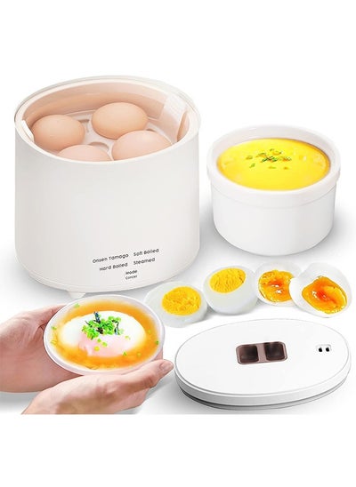 Buy Rapid Egg Cooker ,4 Egg Capacity Cooker for Steamed, Hard Boiled, Soft Boiled Eggs and Onsen ,Electric Egg Boiler for Home Kitchen, Dorm Use - Smart Egg Maker with Auto Shut OFF and Alarm. in UAE