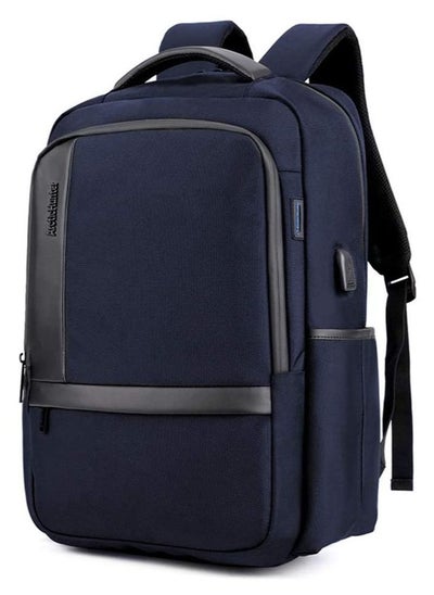 اشتري Classic Travel Laptop Backpack, School Bag with USB Charging Port and Laptop Compartment for Men,Blue في الامارات