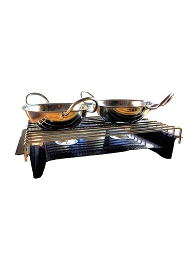 Buy Stainless Steel Food Warmer 33 cm x 18 cm with 2 Candles in Egypt