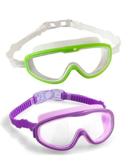 Buy Kids Swimming Goggles, Goggles Anti-Fog Anti-Leak UV Protection Large Swim No Leaking, with Anti-Fog, Waterproof, Age 3-15 in UAE