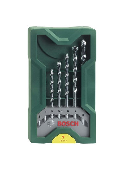 Buy Bosch Mini-X-Line Masonry Drill Bit Set 7 Pieces, 7 carbide-tipped masonry drill bits (Ø 3-8 mm) for precise and lasting performance. | Model: 2607019581 in UAE