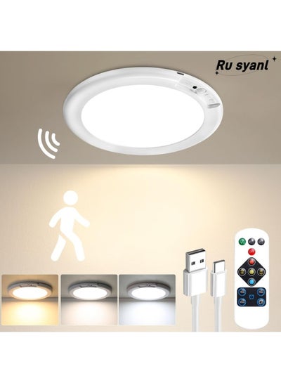 Rechargeable Motion Sensor Ceiling Light 6000mAh with Remote, Wireless ...