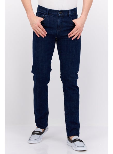 اشتري Men Regular Fit Wash Stretchable Denim, Navy في الامارات