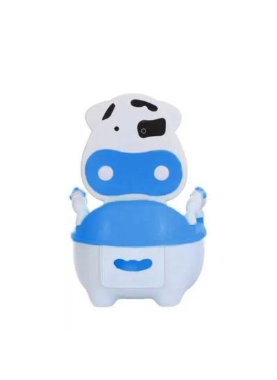 Buy Realistic Potty Training Toilet with Cleaning Tray, for Toddlers and Children, Cartoon Duck Design, Yellow/Blue in Egypt