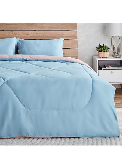 اشتري Derby 3-Piece Reversible Microfibre Queen Comforter Set 230 x 200 cm في السعودية