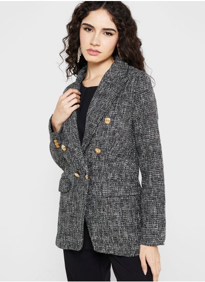 اشتري Double Breasted Textured Blazer في الامارات