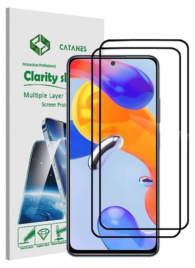 اشتري 2 Pack For Xiaomi Redmi Note 11 Pro 5G Screen Protector Tempered Glass Full Glue Back في الامارات