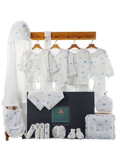 اشتري Baby Newborn Essentials Layette Gift Set with Box 22 Piece Baby Girl Boys  Gifts Premium Cotton Baby Clothes  Accessories Set Fits Newborn Baby Suit Set Cuddle Strap Bib Gloves Saliva Towel Pillow في الامارات