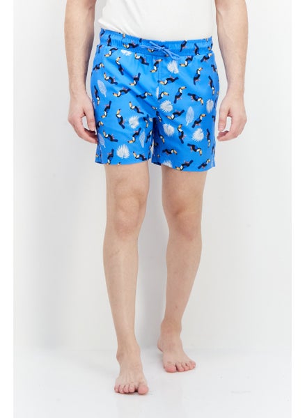 اشتري Men Allover Print Drawstring Board Short, Blue Combo في الامارات