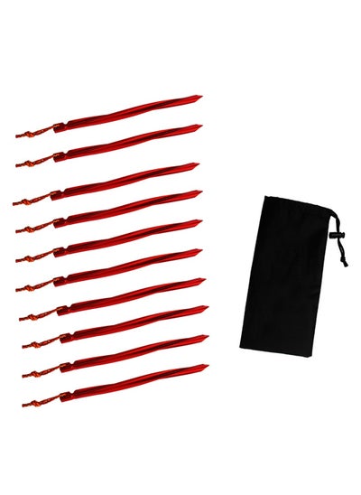 Buy Tent Pegs, 10 Pcs Aluminium Alloy Tent Stakes Lightweight Heavy Duty Garden Nail 25cm forFor Outdoor Camping Trip Hiking Beach Heavy Duty with Storage Pouch Bag in UAE