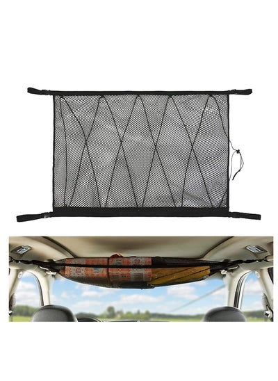 Buy Car Ceiling Cargo Net Pocket for SUV, 35.5"x25.5" Car Roof Storage Organizer, Long Trip Camping Storage Bag Tent Putting Quilt Children's Toy Towel Sundries Interior Accessories in Saudi Arabia