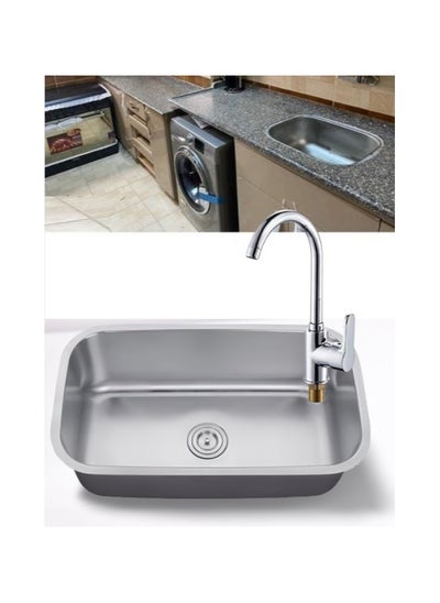 اشتري Kitchen sink 75 x 45 cm with drainer and mixer في مصر