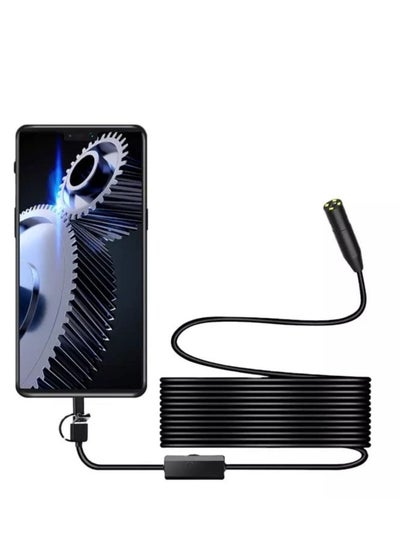 اشتري Waterproof Micro USB Endoscope Inspection Camera With Built In LED Light Black في الامارات