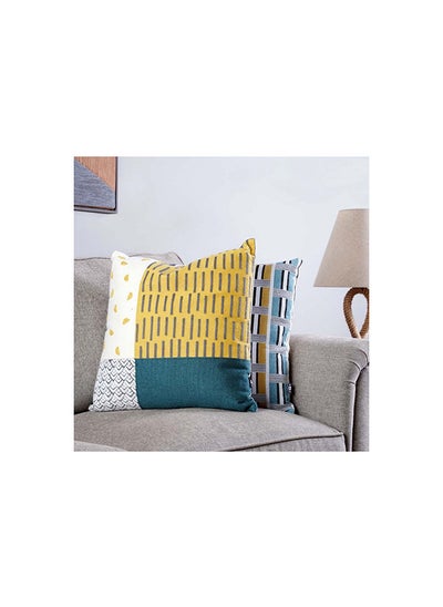 اشتري Saylor Embroidered Filled Cushion 45x45cm - Yellow في الامارات