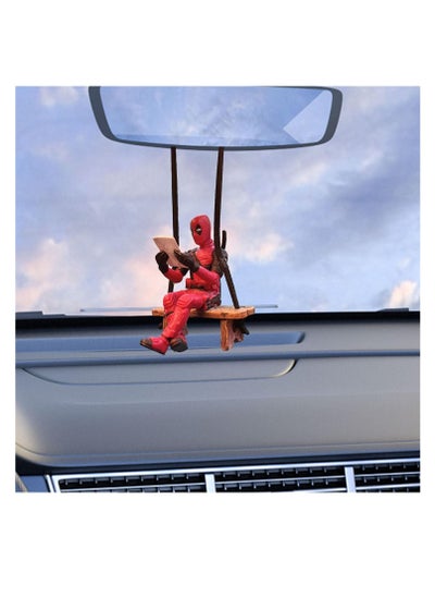 Buy Funny Anime Car mirror hanging accessories Car Pendant Reading Deadpool Ornaments Auto Rearview Mirror Decoration Car Accessories Christ mas Gifts Car Interior Decor in UAE