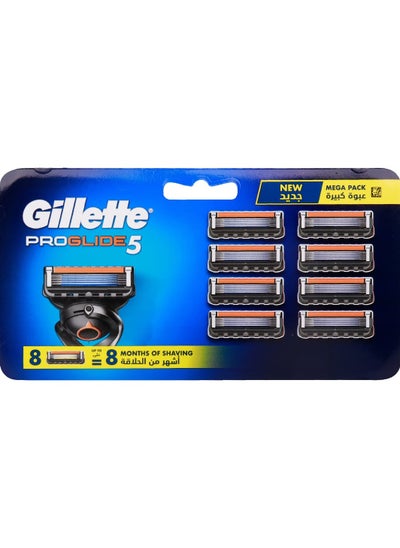 Buy Gillette Proglide 5 Blade Refill 8 Cartridge in UAE