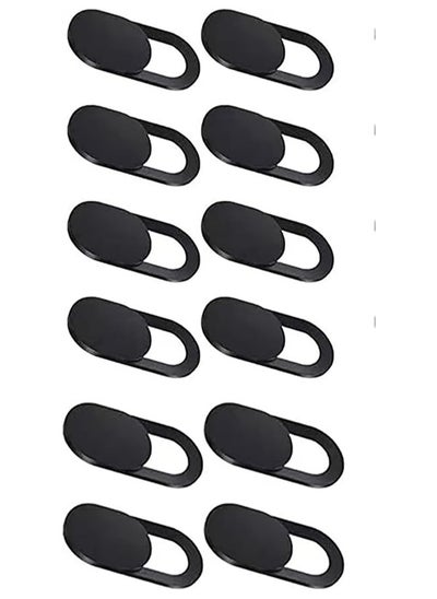 Buy Camera Cover Slide 12 Pack Webcam Phone Camera Cover, Ultra-Thin Computer Camera Cover Slide Fits Most Laptop, Desktop, PC, Smartphone to Protect Privacy and Security(Black) in UAE