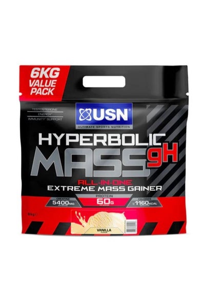 Buy USN Hyperbolic Mass Vanilla 6kg, High Calorie Mass Gainer Protein Powder for Fast Muscle Mass and Weight Gain, With Added Creatine and Vitamins in UAE