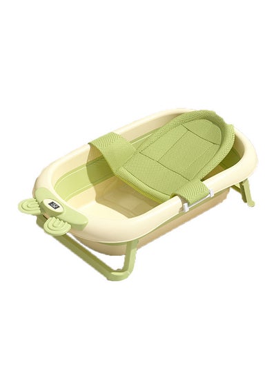 اشتري Foldable Baby Bathtub,Portable Design,Bathtub with Temperature Sensor and Bath Mesh,Non-slip with Drainage Holes,Suitable for 0-8 Years Old Children for Travel Use(Green,50*92*24cm)) في السعودية