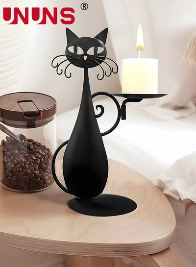 Buy Metal Candle Holder,Black Cat Candle Holder For Pillar Candle,Farmhouse Home Metal Cat Decor Candlestick Wedding,Party Tabletop Decor,Home Decor,Candlelight Dinner in UAE