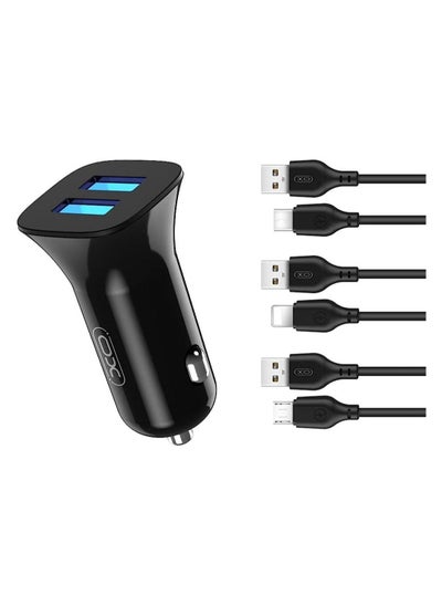 Buy XO TZ10 Car Charger with Lightning cable - Black in Egypt