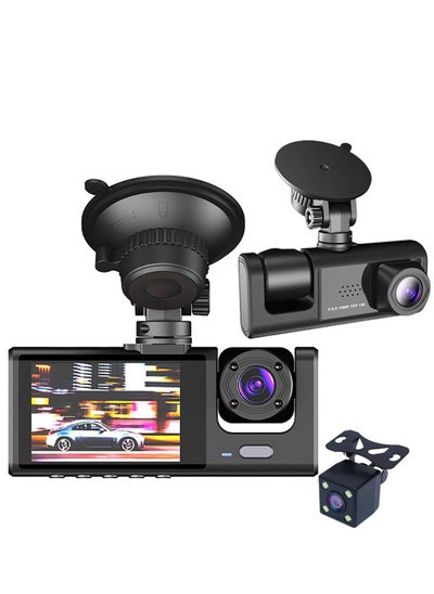 Buy Hd 1080p dashcam, HD car in front of the car inside the car behind the car simultaneously recording in UAE