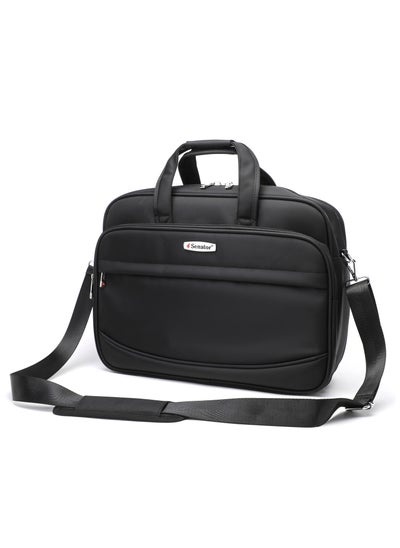 Buy Nylon Laptop Carrying Case 17 Inch Lightweight Adjustable Shoulder Straps Business College School Students KH8046 Black in UAE