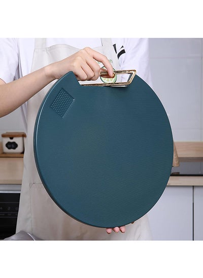 Buy Dark Green Thick Round Cutting Board With Burnisher For Kitchen in Egypt