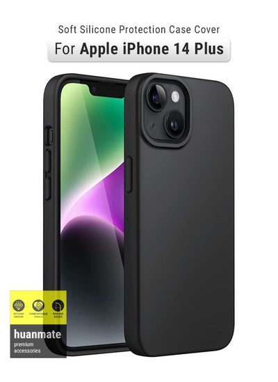 Buy Stylish Silicone Case Cover For Apple iPhone 14 Plus Black in Saudi Arabia