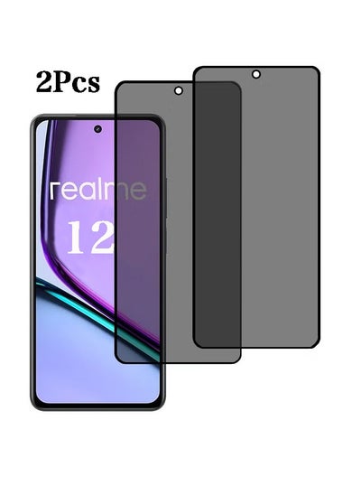 اشتري Realme 12 Privacy Screen Protector Tempered Glass with HD Full Cover Easy Installation Anti-dust Anti-scratch Anti-fingerprint Anti-Spy 9H Hardness Mobile Phone Film في الامارات