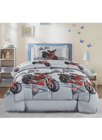 اشتري Elevate Kids' Bedrooms with our Reversible Cartoons Printed 3-Piece Comforter Set في السعودية