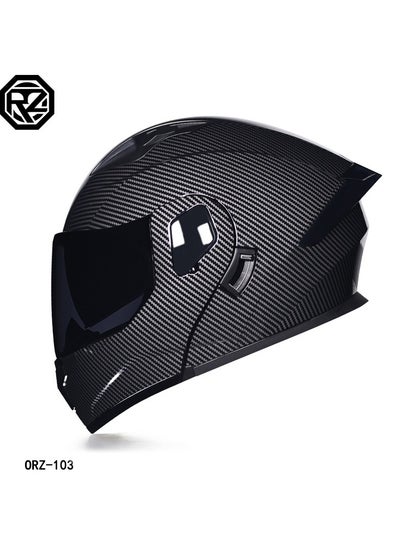 Buy New Double Mirror Helmet Semi Full Cover Four Seasons Motorcycle Helmet in UAE