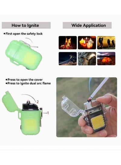 Buy Gasless electric lighter with flashlight, rechargeable, waterproof in Egypt