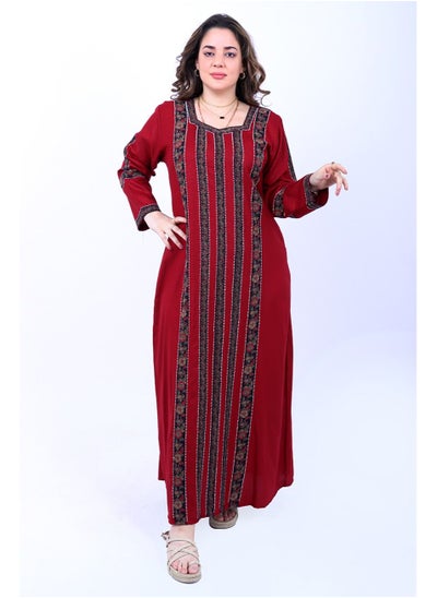 Buy Jalabiya IK4196 Maroon in Saudi Arabia