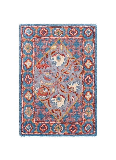 Buy Antiquity Collection 2' X 3' Blue Red At508M Handmade Traditional Oriental Premium Wool Accent Rug in UAE