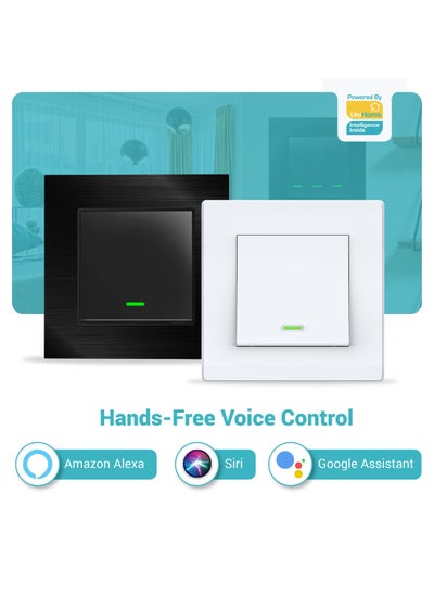 اشتري 1-Gang WiFi Push Button Wall Switch مع Amazon Alexa ومساعد Google Home و Siri في الامارات