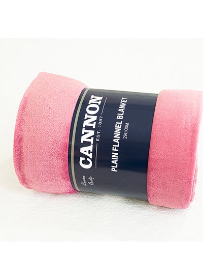 Buy CANNON BLANKET PLAIN DOUBLE 200X220 FLANNEL 290GSM in UAE