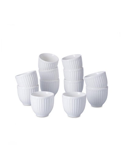 Buy Essential 12-Piece Kahwa Cup 90Ml - White in UAE