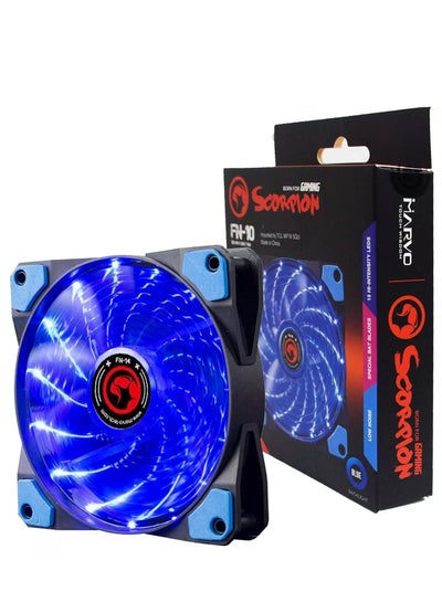 اشتري FN10 120mm Case Fan for PC LED Anti-Vibration Blue LED - Low Noise - Airflow 53.2 CFM - 1200 RPM - 3-pin and 4-pin … في مصر
