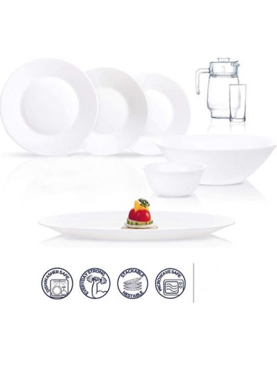 Buy Luminarc white arcopal dining set, 40 pieces in Saudi Arabia