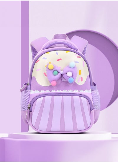 Buy Cute Girls Nylon Zipper Closure Cake Backpack, 1 Piece in UAE